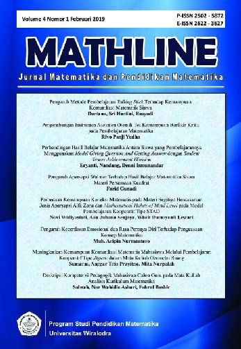					View Vol. 5 No. 1 (2020): Mathline
				