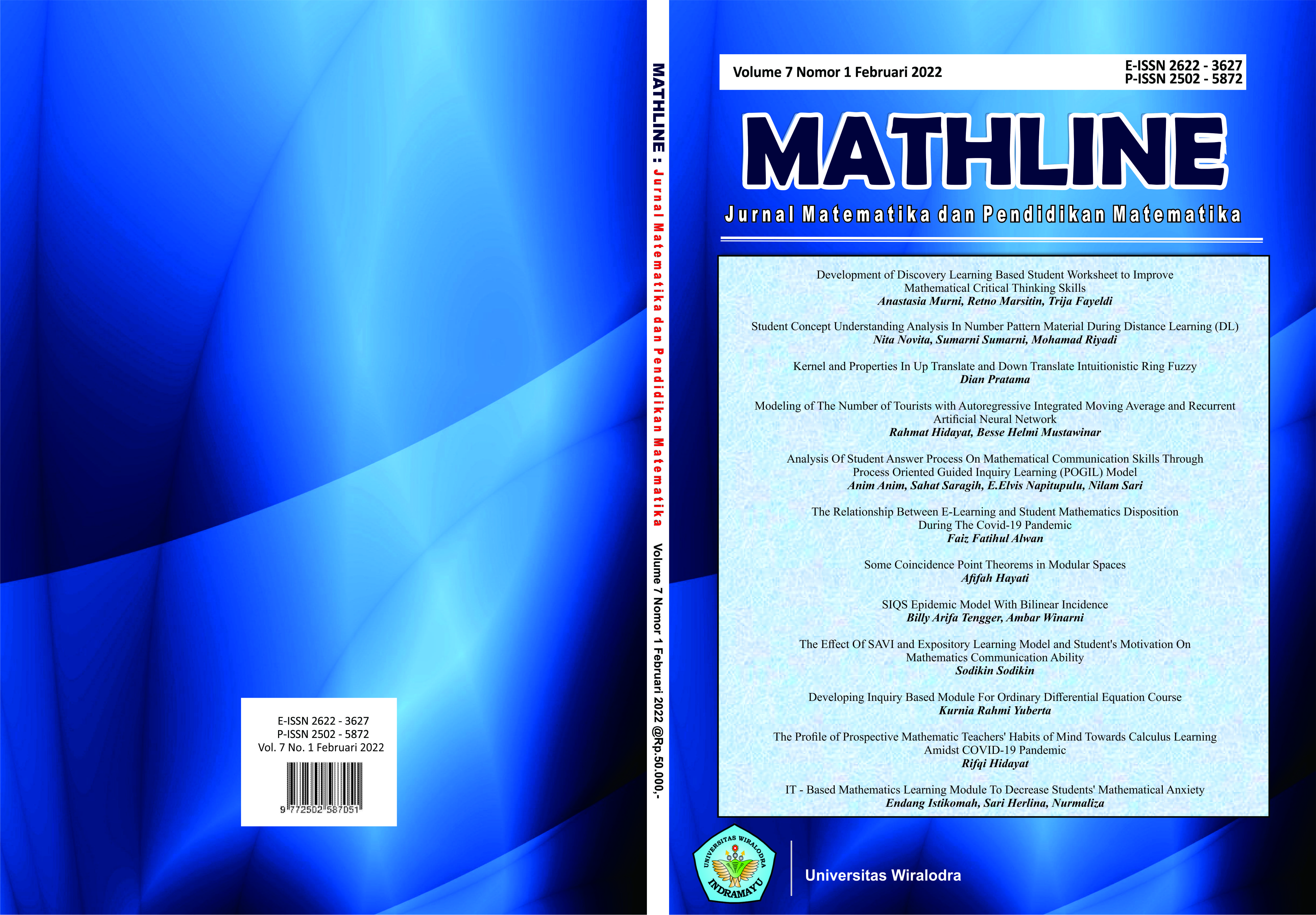 					View Vol. 7 No. 1 (2022): Mathline : Jurnal Matematika dan Pendidikan Matematika
				